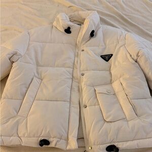 Prada Cream Puffer coat